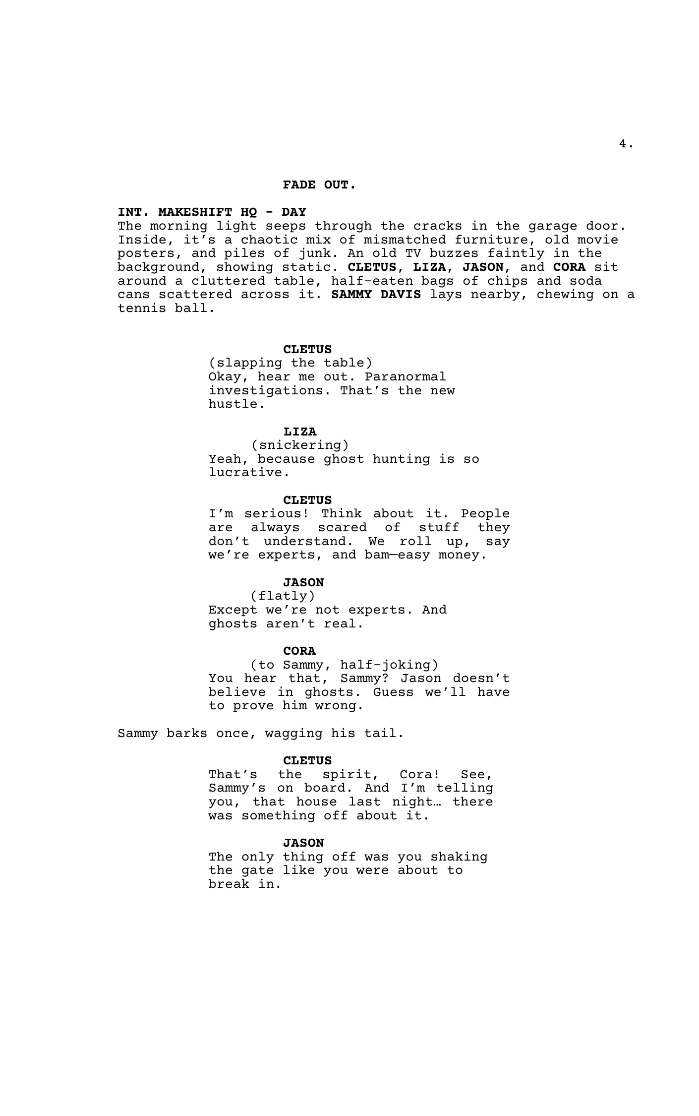 Ghost Hustlers Script
